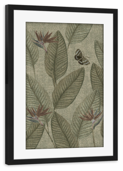 Poster mit Rahmen schwarz "Jungle Life Antique Due" artboxONE - Natur,Floral