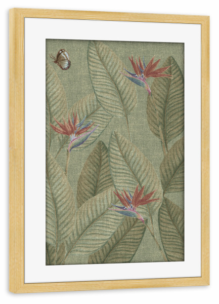 Poster mit Rahmen kiefer "Jungle Life Faded Uno" artboxONE - Natur,Floral