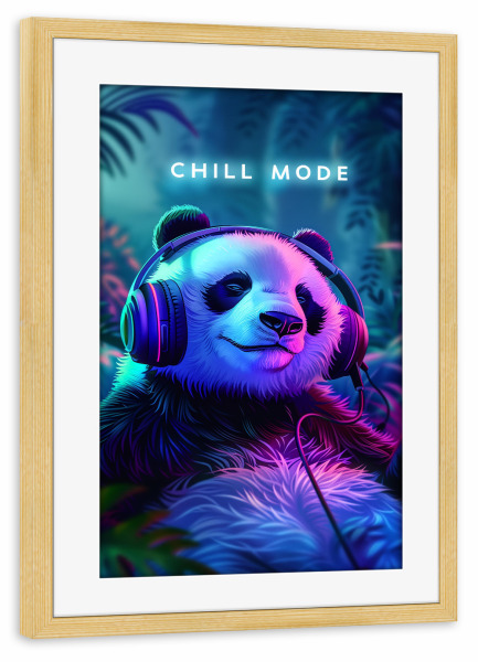 Poster mit Rahmen kiefer "Auszeit Panda" artboxONE - Comic,Streetart,Lustig