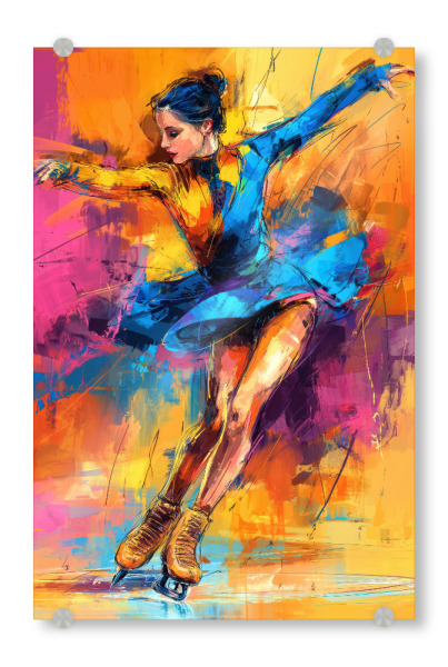 Acrylglasbild "Eiskunstlauf Sportkunst D" artboxONE - Sport,Sport / Motivation - Malen,Sport,Wintersport,Eiskunstlauf