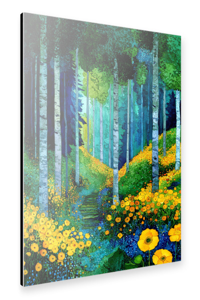 Alu-Dibond "Wald im Klimt-Stil H" 30x20 cm artboxONE