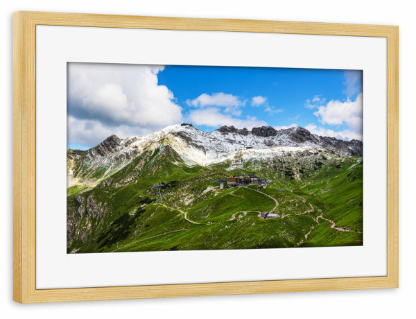 Poster mit Rahmen kiefer "Blick auf die Nebelhornbahn" artboxONE - Natur,Reise,Architektur