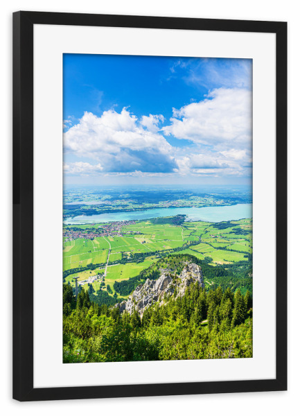 Poster mit Rahmen schwarz "Schwangau und Forggensee" artboxONE - Natur,Reise