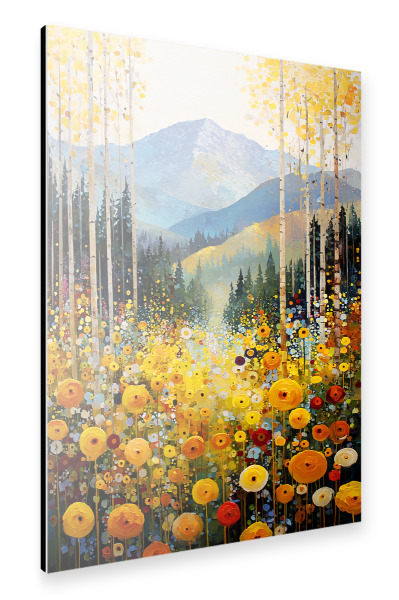 Alu-Dibond "Wald C, style Klimt (matart)" 75x50 cm artboxONE