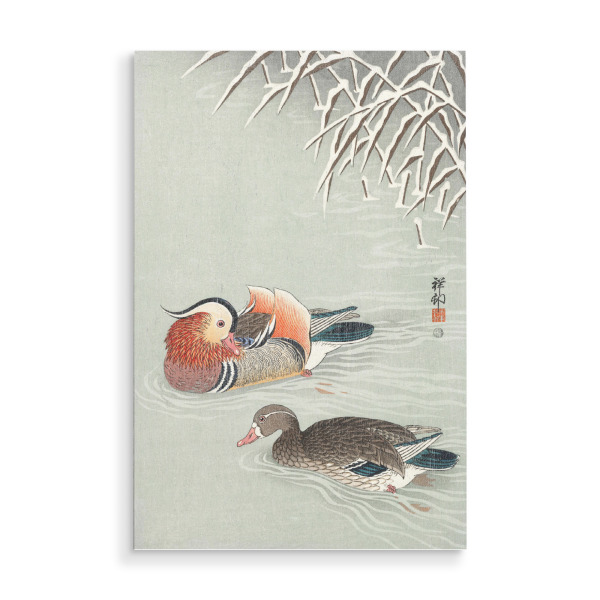 Holzbild "Mandarinenenten von Ohara Koson" artboxONE - Natur,Tiere,Für Mama