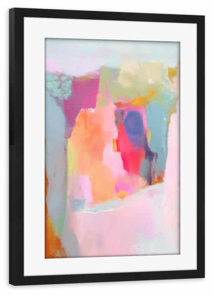 Poster mit Rahmen schwarz "Traumfelder in Pastell" artboxONE - Natur,Abstrakt,Geometrie