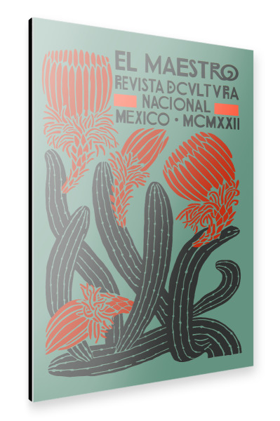 Alu-Dibond "El Maestro Vintage Mexican Cactus" 75x50 cm artboxONE