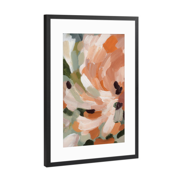 Poster mit Rahmen Schwarz (Metallic) "Abstrakte florale Frühlingsblüte" artboxONE - Floral,Abstrakt