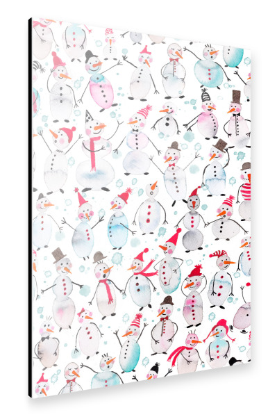 Alu-Dibond "Schneemänner Muster" 30x20 cm artboxONE