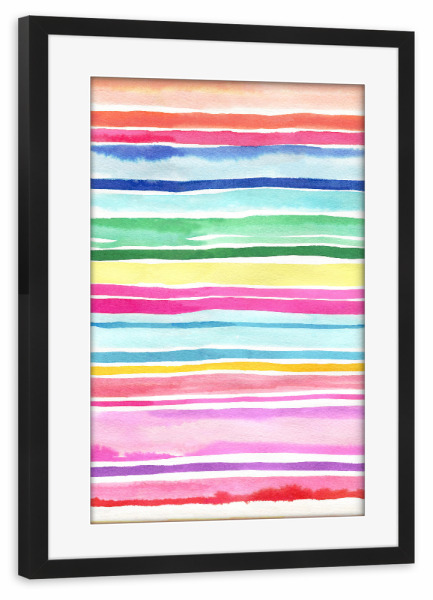 Poster mit Rahmen schwarz "Sommer bunte Streifen rosa" artboxONE - Abstrakt,Geometrie,Fiktion,Marmor,Lustig