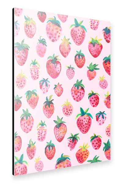 Alu-Dibond "Erdbeeren Früchte Essen Rosa" 30x20 cm artboxONE