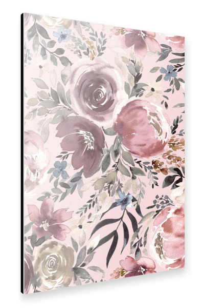 Alu-Dibond "Pastell-Pfingstrosen-Rosenstrauß" 75x50 cm artboxONE