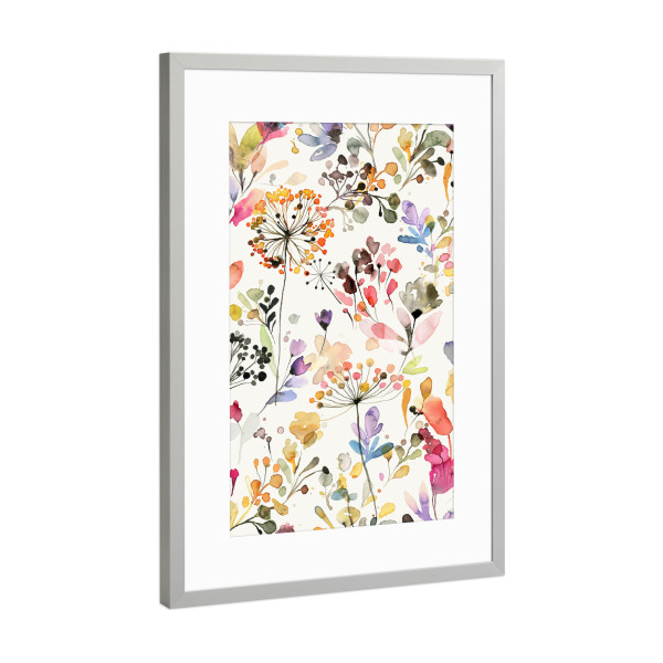 Poster mit Rahmen Silber "Wilde botanische Pflanzen" artboxONE - Natur,Floral,Abstrakt,Für Mama,Festivals