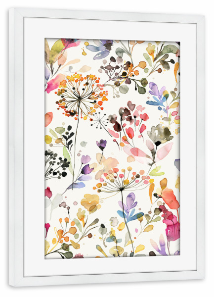 Poster mit Rahmen weiß "Wilde botanische Pflanzen" artboxONE - Natur,Floral,Abstrakt,Für Mama,Festivals