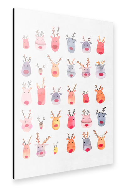 Alu-Dibond "Winter-Rentiere für Kinder" 75x50 cm artboxONE