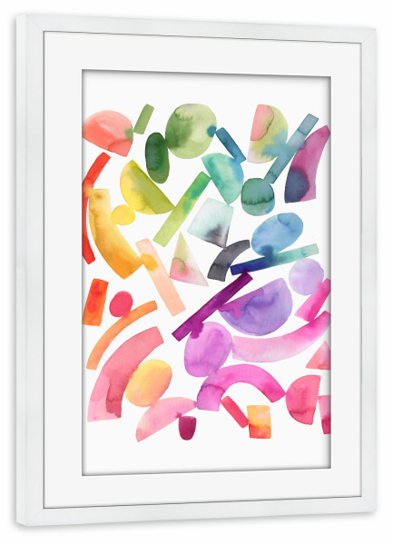 Poster mit Rahmen weiß "Moderne geometrische Formen" artboxONE - Abstrakt,Menschen,Geometrie,Für Papa