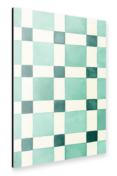 Alu-Dibond "Modernes Schachbrettgrün" 75x50 cm artboxONE