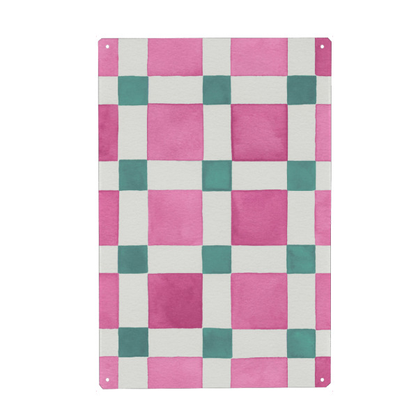 Holzbild "Modernes Schachbrett-Mosaik-Rosa" artboxONE - Abstrakt,Architektur,Geometrie,Liebe,Für Mama