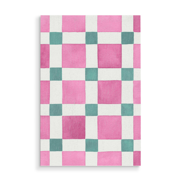 Holzbild "Modernes Schachbrett-Mosaik-Rosa" artboxONE - Abstrakt,Architektur,Geometrie,Liebe,Für Mama