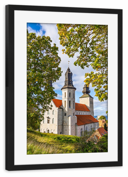 Poster mit Rahmen schwarz "Visby Domkirche" artboxONE - Reise,Architektur,Reise / Länder
