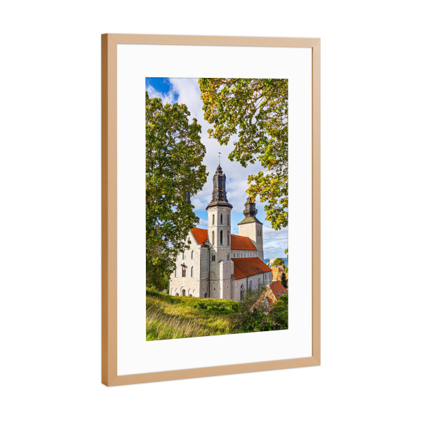 Poster mit Rahmen Kupfer "Visby Domkirche" artboxONE - Reise,Architektur,Reise / Länder