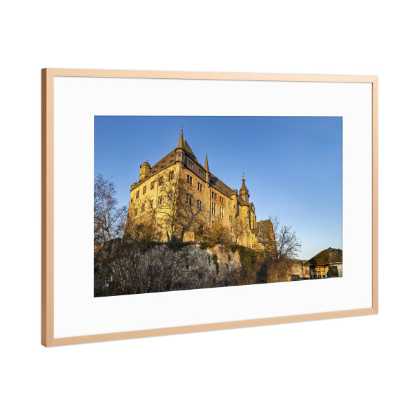 Poster mit Rahmen Kupfer "Schloss der Landgrafen von Hessen" artboxONE - Architektur - Marburg,Hessen,Schloss,Landgrafen schloss,Lahn