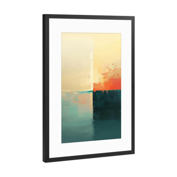 Poster mit Rahmen Schwarz (Metallic) "Horizont der Ruhe" artboxONE - Abstrakt
