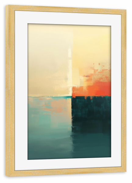 Poster mit Rahmen kiefer "Horizont der Ruhe" artboxONE - Abstrakt