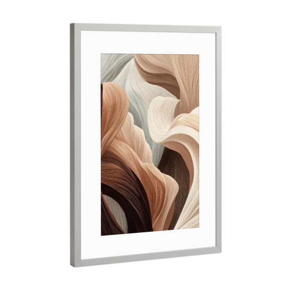 Poster mit Rahmen Silber "Organic Flow" artboxONE - Abstrakt