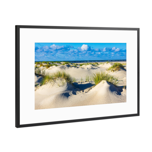 Poster mit Rahmen Schwarz (Metallic) "Dünen am Strand" artboxONE - Natur,Reise,Reise / Strand und Meer