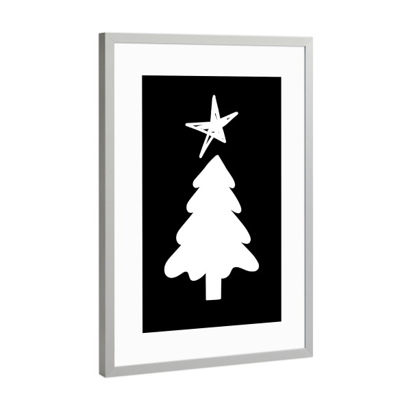 Poster mit Rahmen Silber "Starry Silhouette" artboxONE - Abstrakt,Weihnachten