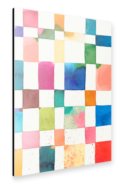 Alu-Dibond "Schachbrett-Plaids bunt" 30x20 cm artboxONE