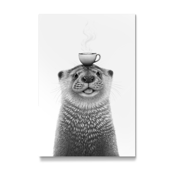 Galerie-Print "Otter mit Kaffee" 75x50 cm artboxONE