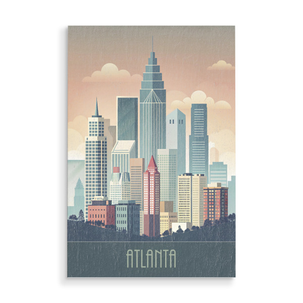 Holzbild "Skyline von Atlanta" artboxONE - Städte,Reise,Abstrakt,Architektur