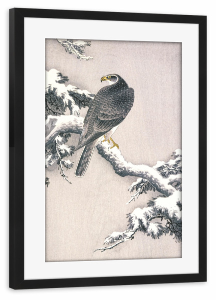 Poster mit Rahmen schwarz "Schneebedeckter Kiefernzweig" artboxONE - Natur,Tiere,Für Mama