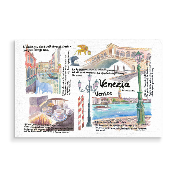 Holzbild "Perfekter Tag in Venedig" artboxONE - Reise,Architektur,Reise / Strand und Meer,Kartografie