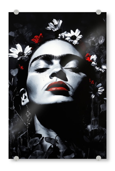 Acrylglasbild "Frida-Porträt AC" artboxONE - Menschen - Frida,Frida kahlo,Porträt,Frau,Mädchen
