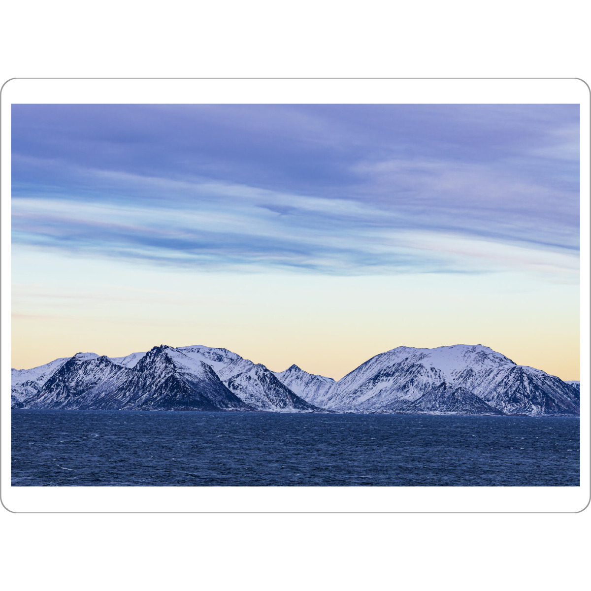 Tischset "Winter nahe Øksfjord in Norwegen" artboxONE - Natur,Reise,Reise / Strand und Meer,Reise / Länder
