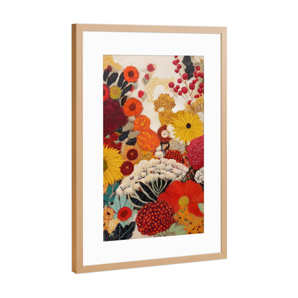 Poster mit Rahmen Kupfer "Leuchtendes Blütenmeer" artboxONE - Natur,Floral,Abstrakt