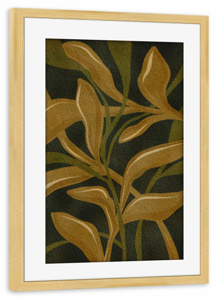 Poster mit Rahmen kiefer "Earthen foliage" artboxONE - Floral,Abstrakt