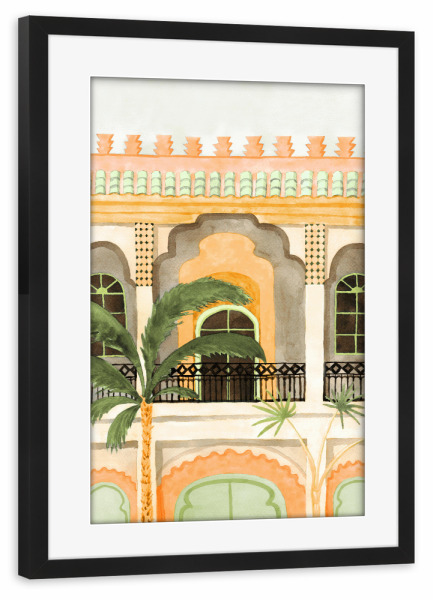 Poster mit Rahmen schwarz "Marrakech Riad" artboxONE - Reise,Architektur,Reise / Länder