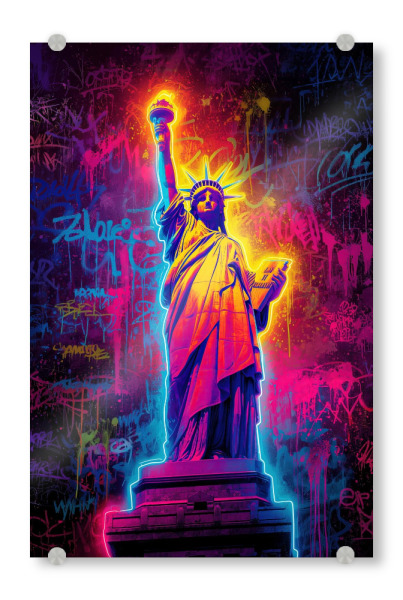Acrylglasbild "Freiheit in Farbe" artboxONE - Städte / New York,Menschen,Architektur,Streetart