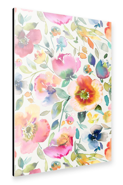 Alu-Dibond "Aquarell-Frühlingsmohnblumen" 75x50 cm artboxONE