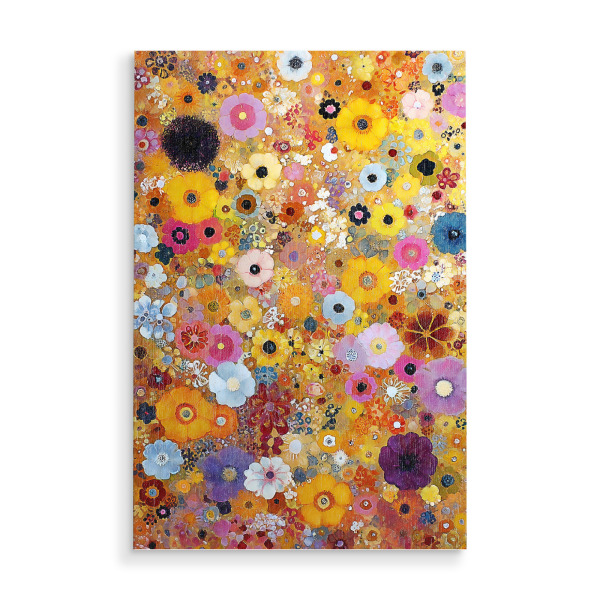 Holzbild "Blumen Abst. I, Klimt (matart)" artboxONE - Natur,Floral - Blumen,Garten,Wiese,Natur,Abstraktion,Kunst,Gustav klimt,Klimt