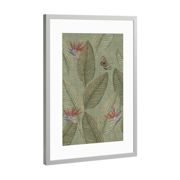 Poster mit Rahmen Silber "Jungle Life Faded Due" artboxONE - Natur