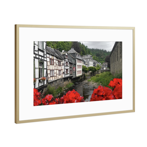 Poster mit Rahmen Gold "Monschau i. d. Eifel" artboxONE - Reise,Architektur,Reise / Länder