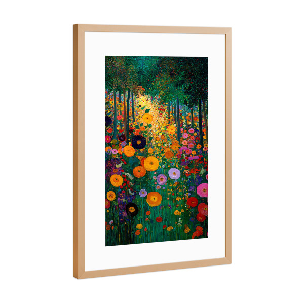 Poster mit Rahmen Kupfer "Waldblumen B, Klimt (matart)" artboxONE - Natur,Floral - Blumen,Forest,Natur,Abstraktion,Kunst,Gustav klimt,Klimt