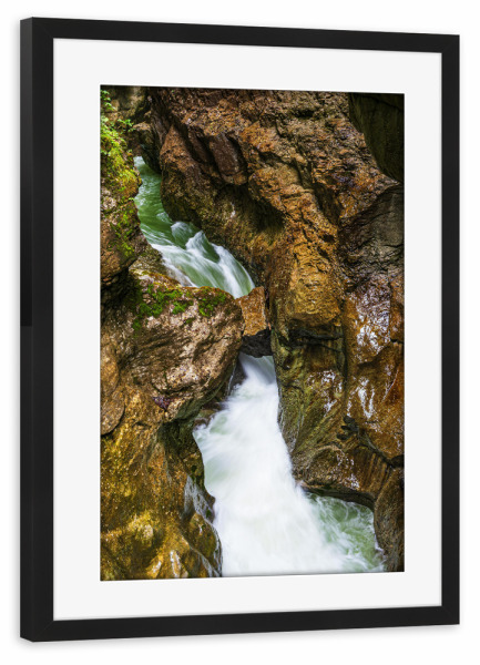 Poster mit Rahmen schwarz "Breitachklamm im Allgäu" artboxONE - Natur,Reise