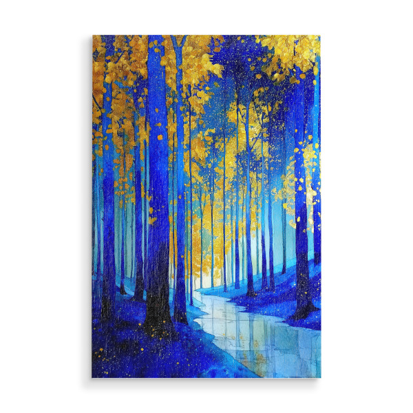 Holzbild "Wald von Klimt Stil B" artboxONE - Natur,Floral - Wald,Natur,Klimt,Baum,Botanik,Aquarell