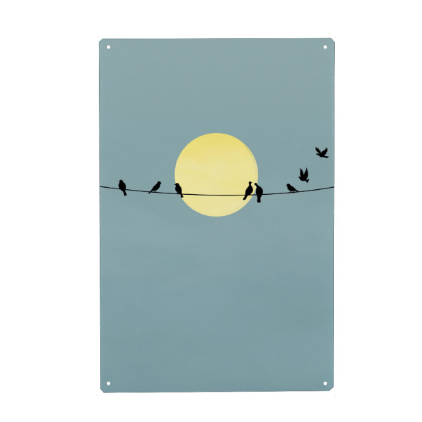 Metall Poster "Birds Minimal Silhouette" artboxONE - Natur,Tiere,Abstrakt,Geometrie